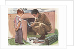 Illustration of Boy Watching Man Fix Plumbing by Anonymous