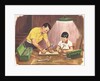 Illustration of Father Teaching Son to Handle Tools by Anonymous