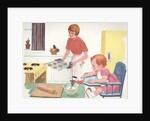 Illustration of Mother Baking Cookies by Anonymous