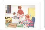 Illustration of Mother Baking Cookies by Anonymous