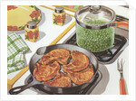 Illustration of Dinner Cooking on Stovetop by Anonymous