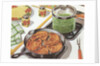Illustration of Dinner Cooking on Stovetop by Anonymous