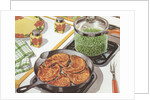Illustration of Dinner Cooking on Stovetop by Anonymous
