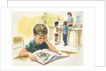 Illustration of Children at Library by Anonymous