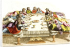 Print of Jewish Men Eating Meal by Anonymous