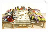 Print of Jewish Men Eating Meal by Anonymous