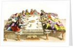 Print of Jewish Men Eating Meal by Anonymous