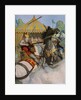 Illustration of Sir Mador Jousting with an Opponent by N.C. Wyeth