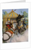 Illustration of Sir Mador Jousting with an Opponent by N.C. Wyeth