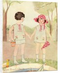 Illustration of Boy and Girl in Park by Helen Grant
