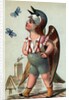 Illustration of Child Dressed in Sparrow Costume by Anonymous