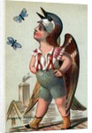 Illustration of Child Dressed in Sparrow Costume by Anonymous