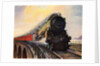 Illustration of Steam Engine Speeding over Bridge by Anonymous