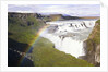 Rainbow over Gulfoss Waterfall by Anonymous