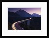 Light Trails on Mountain Pass by Anonymous