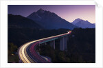Light Trails on Mountain Pass by Anonymous