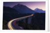 Light Trails on Mountain Pass by Anonymous