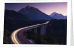 Light Trails on Mountain Pass by Anonymous
