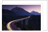 Light Trails on Mountain Pass by Anonymous