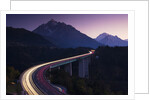 Light Trails on Mountain Pass by Anonymous