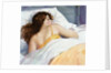 Illustration of Woman Sleeping on White Sheets by Anonymous
