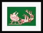Illustration of Santa's Sled Pulled by Reindeer