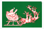Illustration of Santa's Sled Pulled by Reindeer