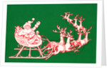 Illustration of Santa's Sled Pulled by Reindeer