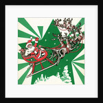 Illustration of Santa's Sled Pulled by Reindeer