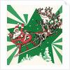 Illustration of Santa's Sled Pulled by Reindeer