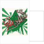 Illustration of Santa's Sled Pulled by Reindeer