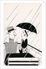 Illustration of Couple on Rainy Roof of Double-Decker Bus by Anne Harriet Fish