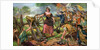 Illustration of Molly Pitcher Lighting Cannon at Battle of Monmouth by Anonymous