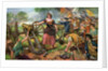 Illustration of Molly Pitcher Lighting Cannon at Battle of Monmouth by Anonymous