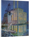 Illustration of Gould Street Gas and Electric Power Station by Robert McGill Mackall
