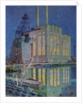 Illustration of Gould Street Gas and Electric Power Station by Robert McGill Mackall