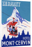 Zermatt Hotel Mont-Cervin Luggage Label by Anonymous