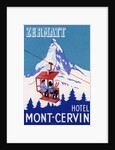Zermatt Hotel Mont-Cervin Luggage Label by Anonymous