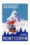 Zermatt Hotel Mont-Cervin Luggage Label by Anonymous