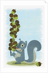 Squirrel Carrying Mound of Acorns by Anonymous