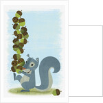Squirrel Carrying Mound of Acorns by Anonymous
