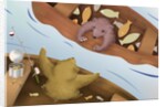 Bear Telling Exaggerated Fish Story by Anonymous