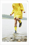 Woman Splashing in Lake by Anonymous