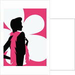 Woman with a pink scarf by Anonymous