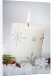 Festive Christmas Candle by Anonymous