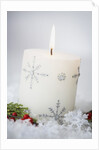 Festive Christmas Candle by Anonymous