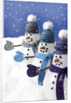 Snowmen in a Row by Anonymous