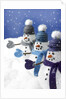 Snowmen in a Row by Anonymous