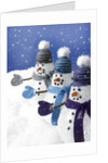 Snowmen in a Row by Anonymous