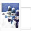 Snowmen in a Row by Anonymous